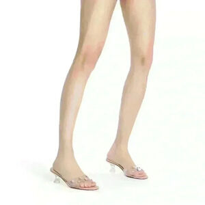 NEW! Vivi Lucite Mule in Clear Vinyl with Swarovski® Crystals